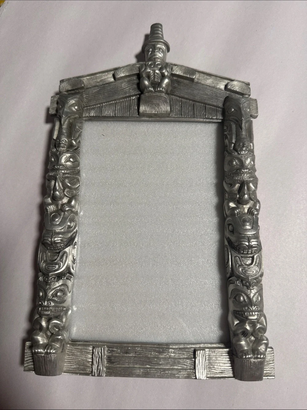 Boma Pewter Standing Picture Frame Pacific Northwest Totem Tribal 10”x5.5”